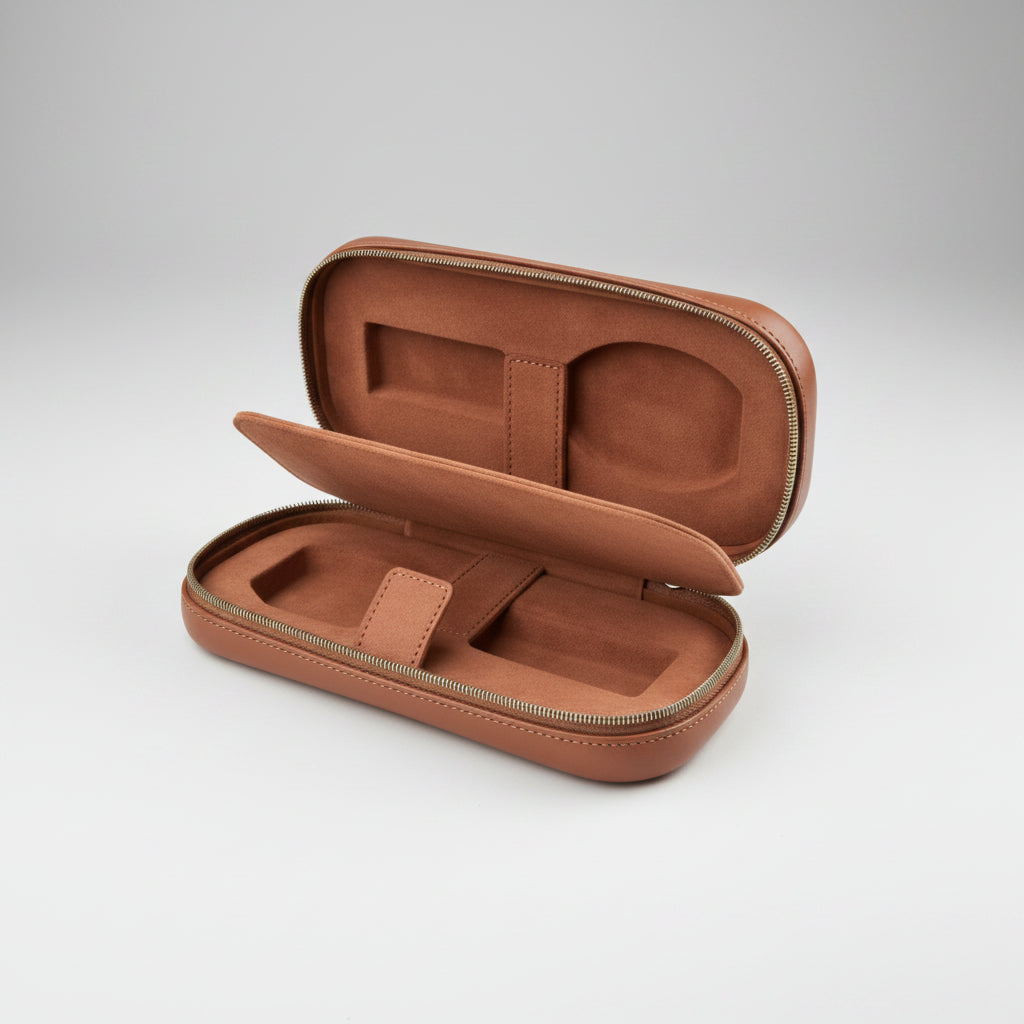 Watch Travel pouch (2 Watches) - Tan